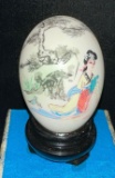 Japanese Hand Painted Egg with Stand