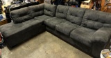 Ashley Furniture Gray Microsuede Sectional Couch- In good condition