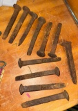 Set of 11 Old Railroad Spikes