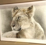 Framed Cheetah Drawing? Signed by Artist and Numbered 63/225 - 31
