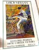 Framed Leroy Neiman Gaylord Perry's 300th Career Victory Lithograph signed by artist 40