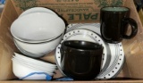 White, Black and Gray Dishes