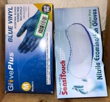 2 New Boxes of Exam/Work Gloves- Med (1 is Vinyl and 1 is Nitrile)