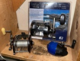 Brand New Okuma Classic Pro Cl 302L Fishing Reel, Penn Peer No.209 Reel & blue Reel