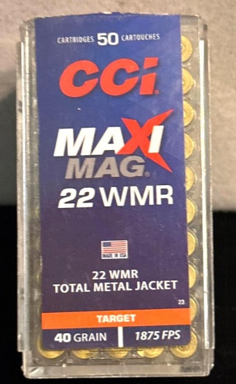 50 Rounds CCI Maxi Mag 22 WMR Ammo