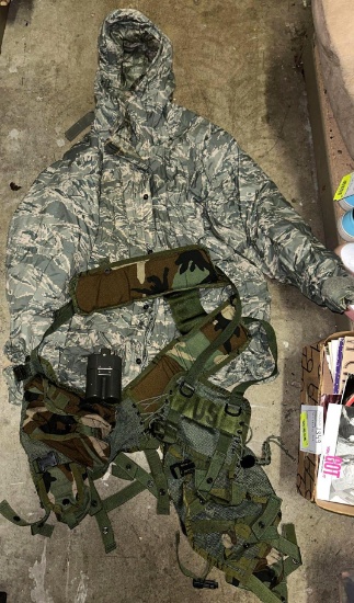 military Lot- Tactical Vest, Cold weather Coat etc