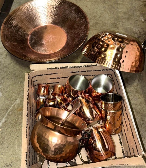 Lot of Copper Plated Kitchen Ware