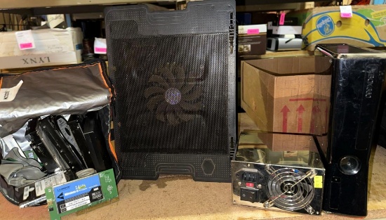 Computer Parts and Xbox 360 Console- Power Supply, Laptop Cooling Stand, Hardrives etc