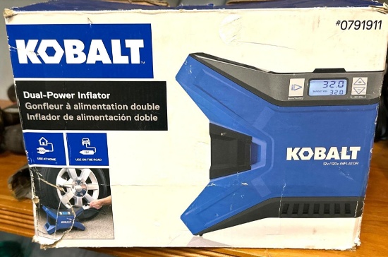 New/Open Box Kobalt Dual Power Inflator 12v/120v