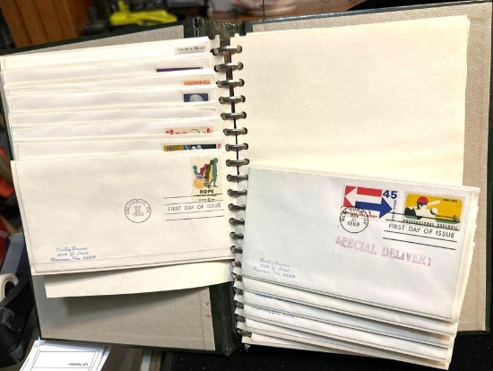 40+ First Day Covers from 1969-1971 in Nice Binder