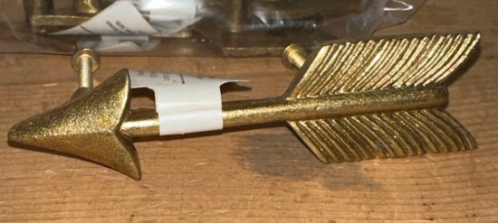 Set of 4 Brass Arrow Drawer Pulls