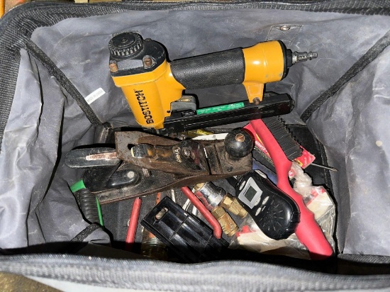 Tool Bag with Tools including Bostich Nailer, Plane and more