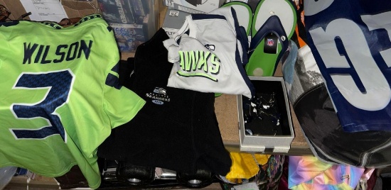 Seahawks Lot- Jersey, Shirt, Shoes, Flag, Sweatshirt and Shower Curtain rings