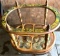 Vintage Horoscope Tea Cart with Glass Top