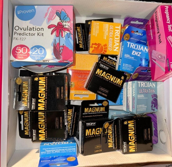 Large Group of In-date Condoms and Ovulation Predictor kit