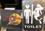 2 Metal Retro Style Signs- Toilet and Special Delivery