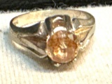 Sterling Silver Ring with Citrine stone size 8