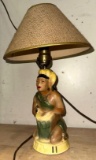 Native Hawaiian Drummer Lamp- mid Century modern- Works