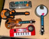5 Micro Jammers toy Instruments- Banjo, Piano, Guitars and Harmonica- working