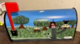 Custom Painted Farm Steel Mailbox- Berkly Farms, Ca- Well Done