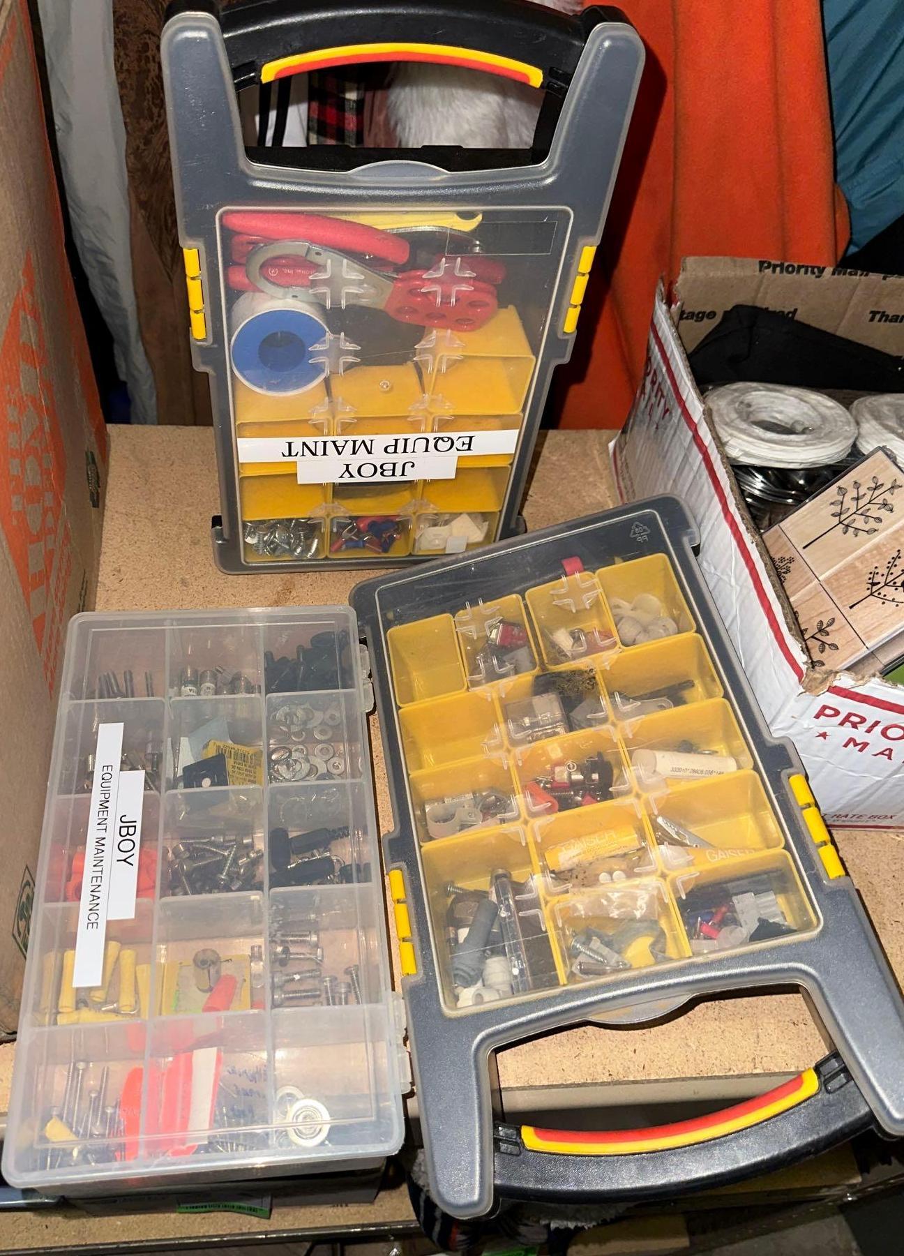 3 Job boxes/ Hardware organizers with Contents Proxibid
