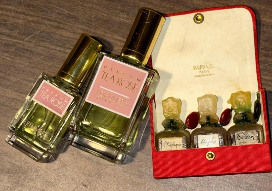 2 New Tea Rose Perfumes and 3 Raphael Paris Perfumes from 1944 (Very Rare)