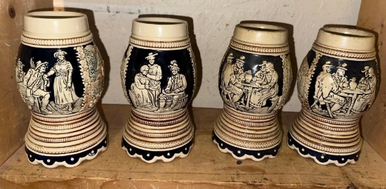 4 German Beer Mugs