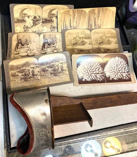 Antique View Master Finder and Stereoscope photo cards