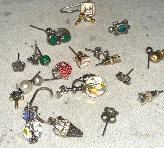 Lot of MISC Sterling Silver Earrings (some have gemstones)