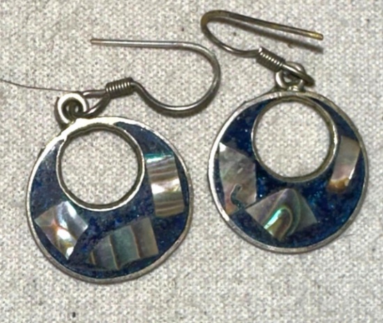 Sterling Silver Earrings with Abalone shells