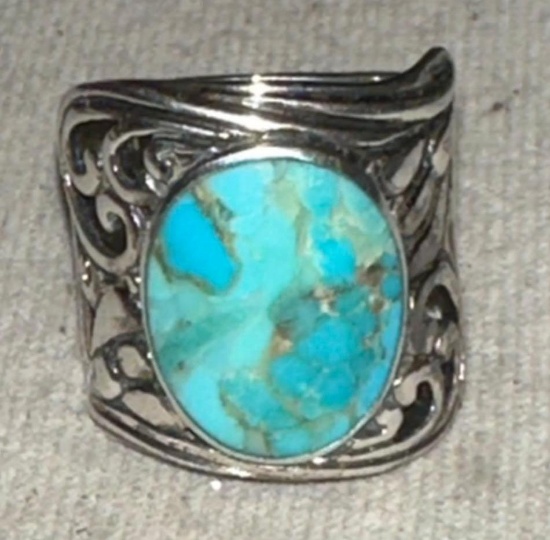 Sterling Silver Turquoise Ring size 7 1/2