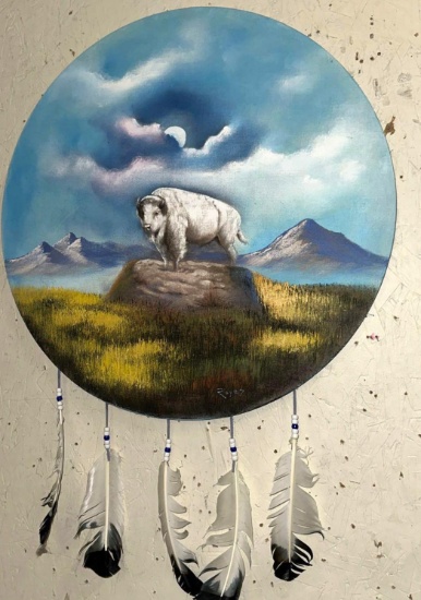 Native American Buffalo Painting