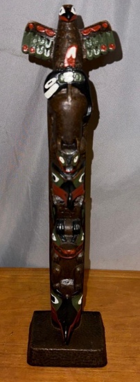 BOMA Canadian Totem Pole Hand Painted 12.5" tall