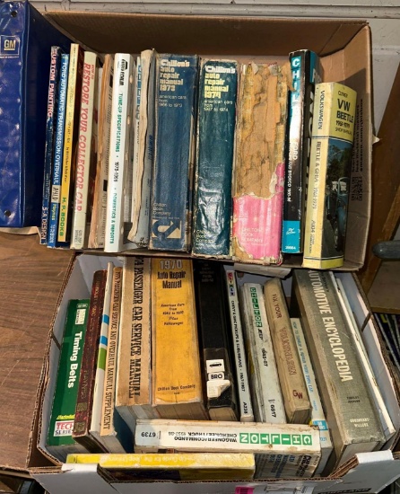 2 Boxes of Vintage Car and Boat Books