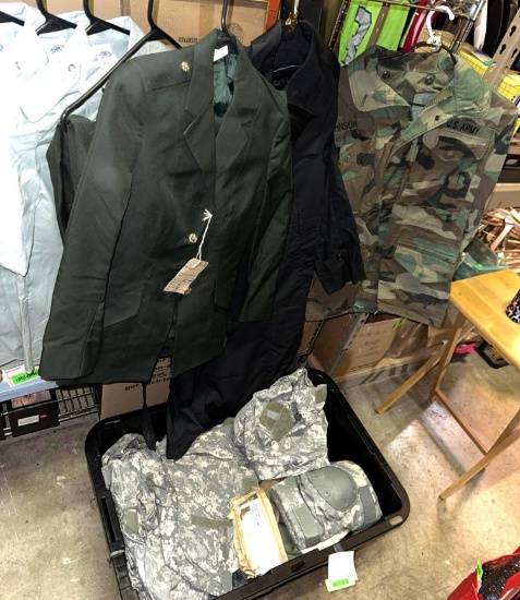 Extra Large Bin Full of Military Clothing in Good Condition