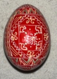 Easter Egg Hand Painted White, Yellow, Orange and red