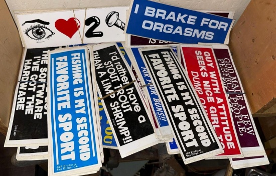 Big Group of Funny Vintage Bumper stickers