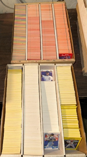 Two 4 row Card boxes of Baseball Cards from 1980's-1990's- Unsearched from Storage unit