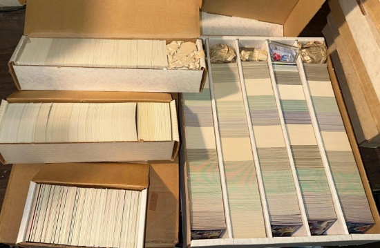 5 row Box & 3 Small Boxes of Baseball Cards from 1980's-1990's- Unsearched from Storage unit