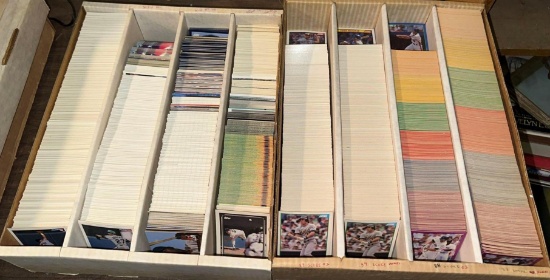Two 4 row Card boxes of Baseball Cards from 1980's-1990's- Unsearched from Storage unit