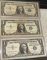 Three $1 Silver Certificates 1957's