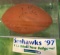 John Kana #7 Autographed NFL Football in acrylic Case and Autographed Bumper sticker