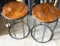 2 Small Wood and Metal Accent Tables 24