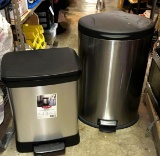 2 Stainless Steel Trash Cans