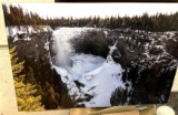 Beautiful Snowy Waterfall Photograph in acrylic wall plaque 30