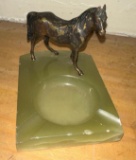 1950-60's Ashtray Bronze Horse up on a Serpentine Base