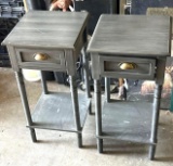 Pair of End tables with Drawers and Outlets for charging 26