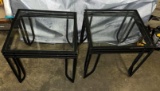 Pair of Metal and Glass End tables 20
