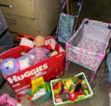 Kids Toy Lot- Crib, stroller, Baby, Cleaning Tools, Play food and more