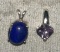 2 Sterling silver Pendants with Gemstones